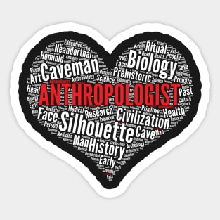 Anthropology Heart Shape Word Cloud Anthropologist Teacher design Sticker